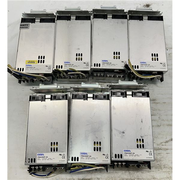 Lot of (7) Cosel #PBA300F-24 Power Supplies