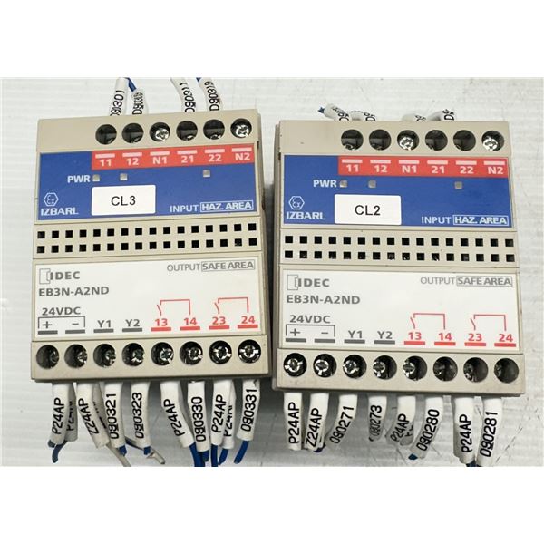(2) Idec #EB3N-A2ND Safety Relay Barriers