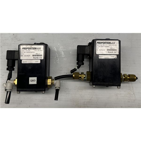 Lot of (2) Proportion Air #QB1TBNISZP60PSG & #QB1TBNEEZP15PSG Pressure Regulators