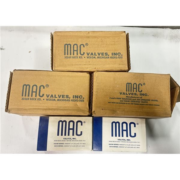 Lot of (5) Mac Valves 3-#82A-BA-BAA-TM-DAAP-1DA & 2-#82A-AC-OOO-TM-DAAP-1DA