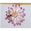 Image 1 : FLOWER BROOCH WITH BEE ACCENT