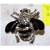 Image 1 : SMALL BEE BROOCH SILVERTONED & BLACK ENAMEL
