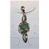 Image 1 : #158-NATURAL EMERALD & CZ PENDANT