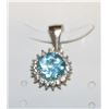 Image 1 : #160-NATURAL TOPAZ & CZ  PENDANT