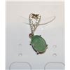 Image 1 : #171-NATURAL GREEN EMERALD  & CZ PENDANT
