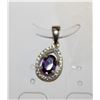 Image 1 : #135- NATURAL AMETHYST & CZ PENDANT