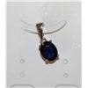 Image 1 : #126-NATURAL HEATED BLUE SAPPHIRE PENDANT