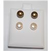 Image 1 : #68- NATURAL AKOYA PEARL STUD EARRINGS 2 SET