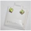 Image 1 : #89-NATURAL  GREEN PERIDOT  STUD EARRINGS