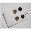 Image 1 : #62- NATURAL AKOYA PEARL STUD EARRINGS 2 SET