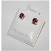 Image 1 : #116-NATURAL RHODOLITE GARNET STUD EARRINGS