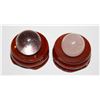 Image 1 : #6-NATURAL ROSE QUART + CLEAR QUART ASPHER BALL