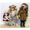 Image 1 : COLLECTION OF 3 VINTAGE PORCELAIN DOLLS