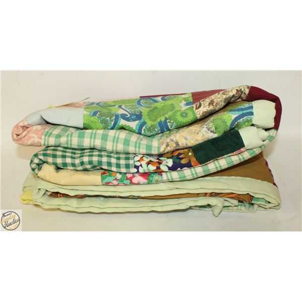 VINTAGE HOME-MADE QUILT 60"X77"