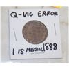 Image 1 : CDN 1888 QUEEN VICTORIA LG PENNY ERROR