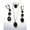 Image 1 : 15)  SET OF BLACK SAPPHIRE LIKE CRYSTAL