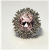 Image 2 : 16)  PALE PINK AND CLEAR CRYSTAL STUD DROP