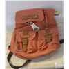 Image 1 : LARGE RED DAYBAG/PEACH CANVAS BACKPACK/