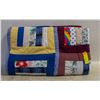 Image 1 : HOME-MADE QUILT WITH LOG CABIN PATTERN