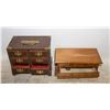 Image 1 : 2 VINTAGE WOODEN BRASS ACCENTED JEWELRY BOXES