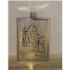 Image 1 : 6 OZ ENGLISH PEWTER FLASK,ENGRAVED GOLFER