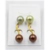 Image 1 : #257-SEA SHELL PEARL STUD EARRINGS 10MM/2 SET