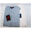 Image 1 : #3050-2 NEW LONG SLEEVE SHIRTS DENIM  & WHT XL SZ