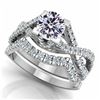 Image 1 : 3.54 CT VVS1 WHITE MOISSANITE 925 SILVER RING SET