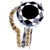Image 1 : SIZE7 6.35CT BLACK MOISSANITE 925S BRIDAL RING SET