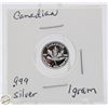 Image 1 : #3087-CANADIAN .999 FINE SILVER 1 GRAM WITH MAPLE