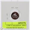 Image 2 : #3087-CANADIAN .999 FINE SILVER 1 GRAM WITH MAPLE