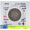 Image 1 : SILVER NFLD 50 CENT COIN 1898