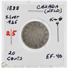 Image 1 : SILVER NFLD 20 CENT COIN 1888