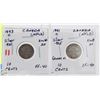 Image 1 : SILVER NFLD 10 CENT COINS 1943 + 1941