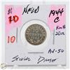 Image 1 : SILVER NFLD 10 CENT COIN 1944