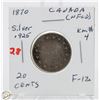 Image 1 : SILVER NFLD 20 CENT COIN 1870