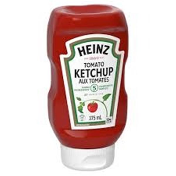 NEW 24 X 375ML HEINZ TOMATO KETCHUP SQUEEZE BOTTLE