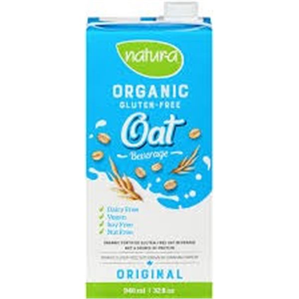 NEW 3 X 946ML NATURA ORGANIC OAT BEVERAGE ORIGINAL