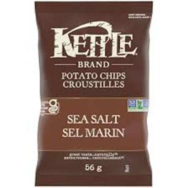 NEW 24 X 56G KETTLE POTATO CHIPS SEA SALT