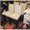 Image 1 : SET OF 4 BONTRAGER NAILED TRIM LINEN DINING CHAIRS