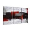 Image 1 : NEW ABSTRACT RED & BLACK 3PC WALL ART 32 X 16"