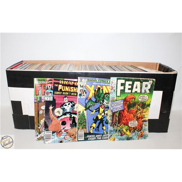 BOX OF COMICS LONG BOX COLLECTION OF COMIC BOOKS