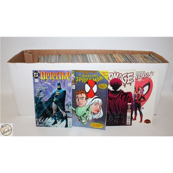 BOX OF COMICS LONG BOX COLLECTION OF COMIC BOOKS