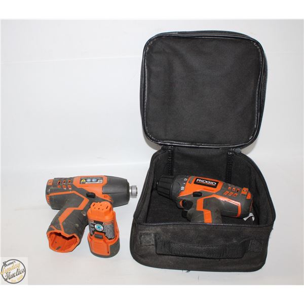 RIDGID IMPACT & DRILL W/ 1 BATT