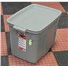 Image 1 : NEW RUBBERMAID 68 LITRE TUB & LID GREY