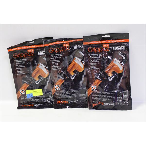 3PACKS OF 10 GLOVES BDG GRIPPAZ NITRILE  MECHANIC