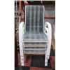 Image 1 : 4 BLUE/WHITE ALUMINUM LAWN CHAIRS