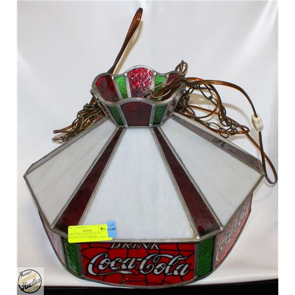 COCA-COLA STAINED GLASS HANGING LIGHT FIXTURE