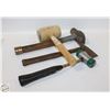 Image 1 : LOT OF BLACKSMITH HAMMERS WITH RUBBER MALLETS