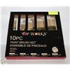 Image 1 : TOP WORKS 10PCS PAINT BRUSH SET